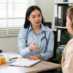 doctor speaking about medical insurance